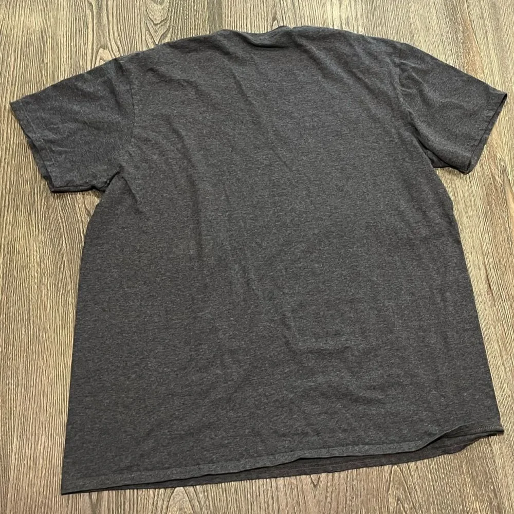 Jurassic Park T Rex Graphic T-Shirt Short Sleeve Crew Neck Heather Gray Sz Large
